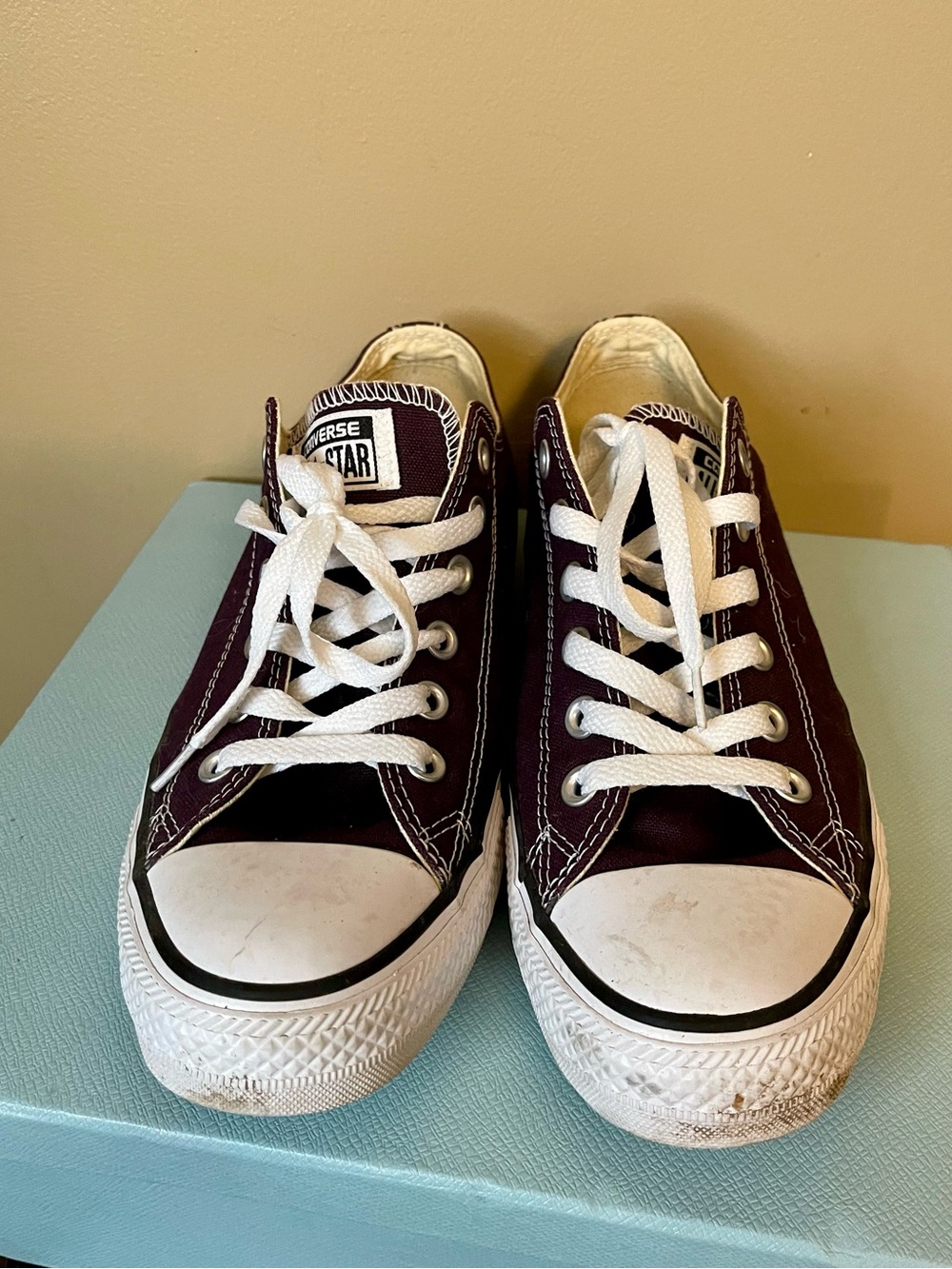 Converse Low Top Sneakers - plum deep purple with White Accents